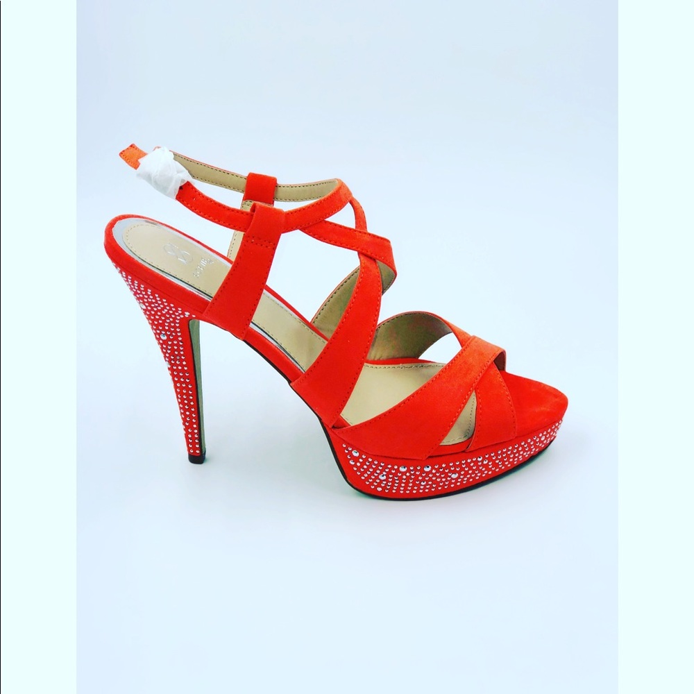 Orange high heels